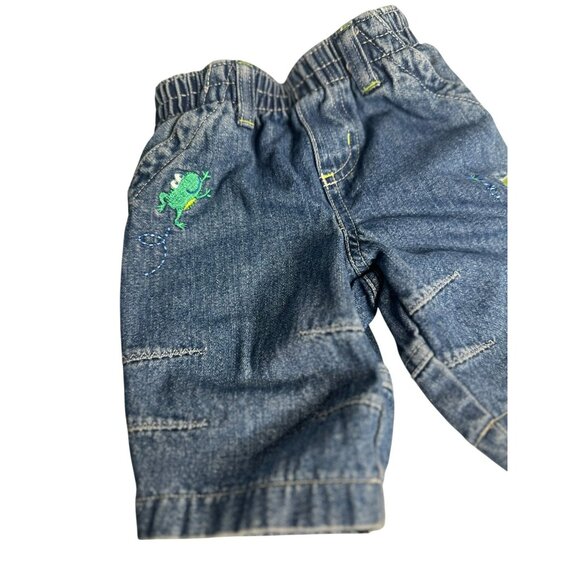 Vintage Koala-Kids Jean Denim Shorts Baby 0-3M – Embroidered Frog & Dragonfly - Picture 2 of 9